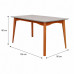 MESA AGN ALICE RETANGULAR 156X90 C/VIDRO MADEIRA/OFF WHITE