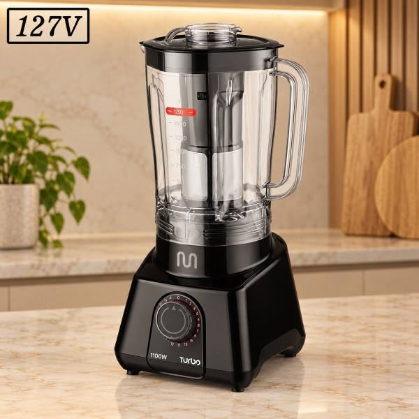 LIQUIDIFICADOR MULTILASER TURBO LQ1101 1100W 12 VEL 127V PRETO LIQUIDIFICADOR MULTILASER TURBO LQ1101 1100W 12 VEL 127V PRETO
