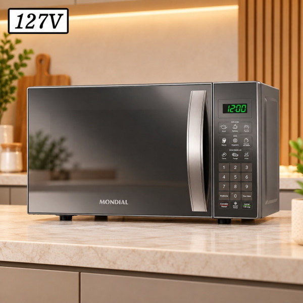 FORNO MICROONDAS MONDIAL MO0121E 21L 127V PRATA COBRE ESPELHADO FORNO MICROONDAS MONDIAL MO0121E 21L 127V PRATA COBRE ESPELHADO