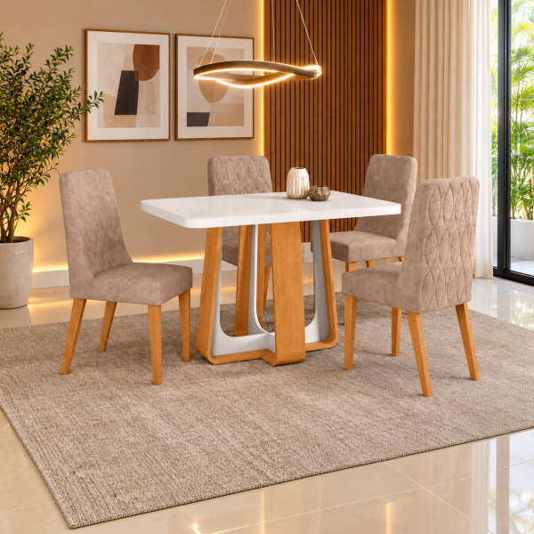 CJ MESA 4C LOPAS SINTONIA TAMPO MAXI CAD LUAR 120X80 C/VIDRO AVELA/AMENDOA CLEAN/OFF WHITE CJ MESA 4C LOPAS SINTONIA TAMPO MAXI CAD LUAR 120X80 C/VIDRO AVELA/AMENDOA CLEAN/OFF WHITE