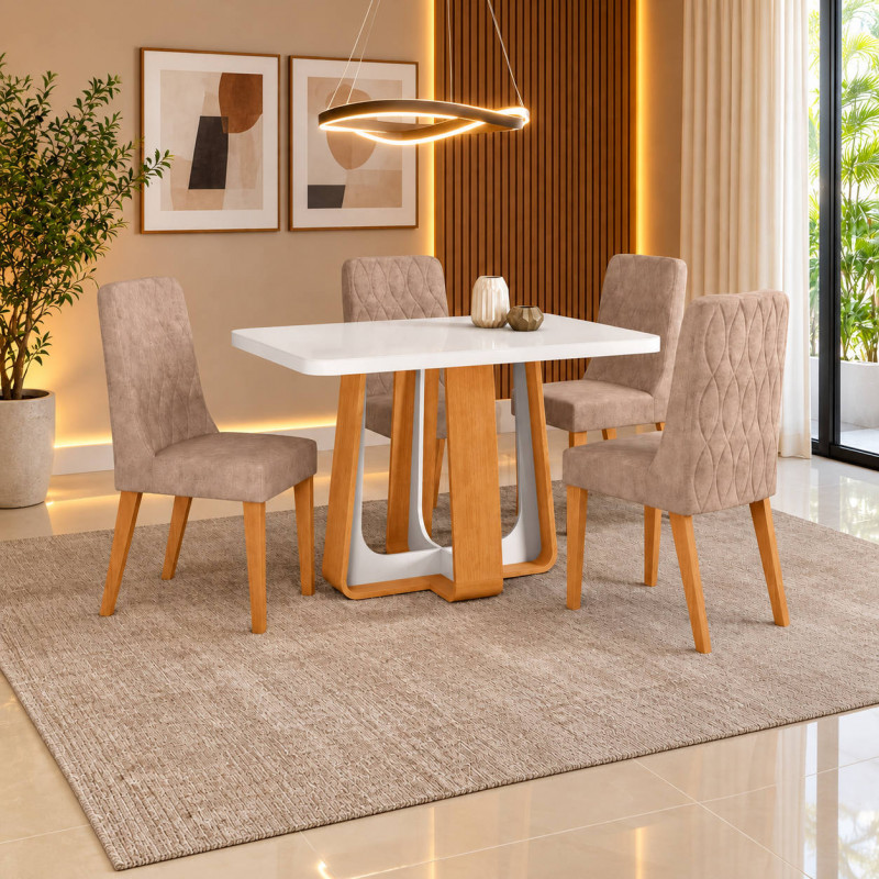 CJ MESA 4C LOPAS SINTONIA TAMPO MAXI CAD LUAR 120X80 C/VIDRO AVELA/AMENDOA CLEAN/OFF WHITE CJ MESA 4C LOPAS SINTONIA TAMPO MAXI CAD LUAR 120X80 C/VIDRO AVELA/AMENDOA CLEAN/OFF WHITE