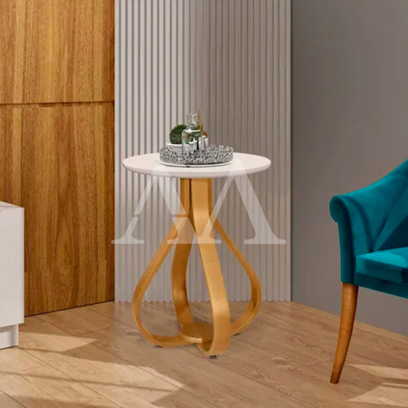 MESA LATERAL JA INOVARE C/VIDRO NATURE/OFF WHITE