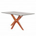 CJ MESA 04 CADEIRAS AGN ANNA RETANGULAR 116X80 C/VIDRO MADEIRA/OFF WHITE