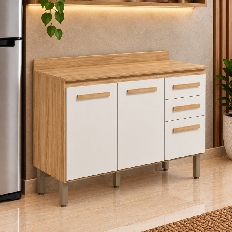 BALCAO NICIOLI 2P 3G MARIA FLOR 120 FREIJO / OFF WHITE CRISTAL BALCAO NICIOLI 2P 3G MARIA FLOR 120 FREIJO / OFF WHITE CRISTAL