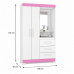 ROUPEIRO 2P. ABRIR 3G C/ ESPELHO NOTAVEL NT 6020 BRANCO NEW/ROSA FLEX ROUPEIRO 2P. ABRIR 3G C/ ESPELHO NOTAVEL NT 6020 BRANCO NEW/ROSA FLEX