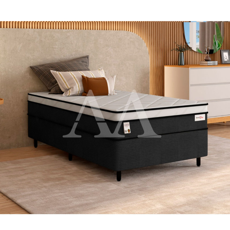 CJ BASE BOX/COLCHAO 88X188X72 PLUMATEX SMARTFLEX BLACK MOLAS ENSACADAS