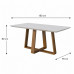 MESA IMCAL WOOD 1.8 C/ VIDRO RETANGULAR OFF WHITE/CINAMOMO