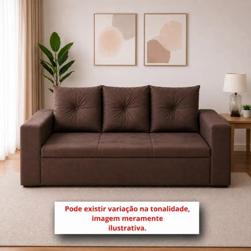 ESTOFADO RG FLEX 3 LUGARES TURIM MARROM ESTOFADO RG FLEX 3 LUGARES TURIM MARROM
