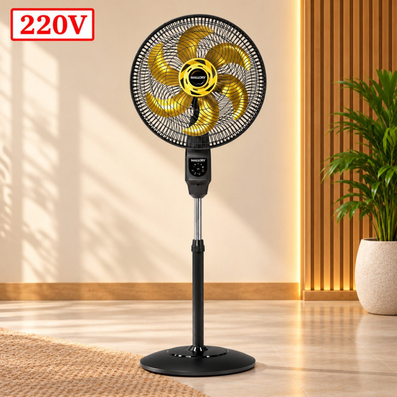VENTILADOR MALLORY CHRONOS COLUNA 40CM 6 PAS 3 VEL 220V PRETO/DOURADO VENTILADOR MALLORY CHRONOS COLUNA 40CM 6 PAS 3 VEL 220V PRETO/DOURADO