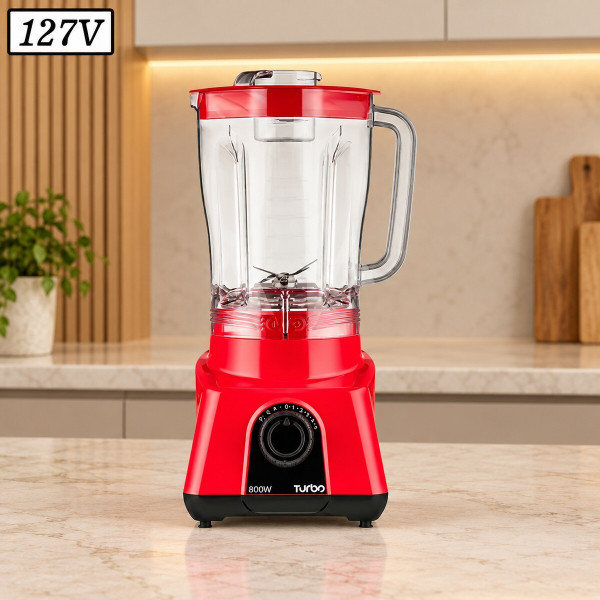 LIQUIDIFICADOR MULTILASER TURBO LQ903 900W 8 VEL 127V VERMELHO LIQUIDIFICADOR MULTILASER TURBO LQ903 900W 8 VEL 127V VERMELHO