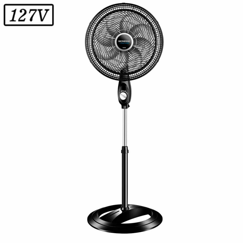 VENTILADOR MONDIAL VTX-40C-8P TURBO COLUNA 40CM 8 PAS 3 VEL 127V PRETO