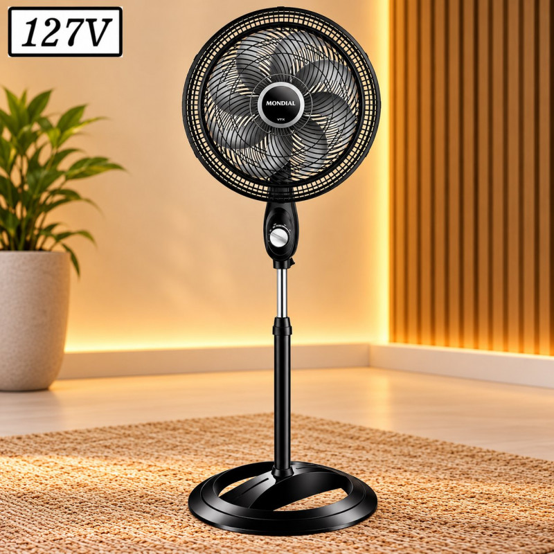 VENTILADOR MONDIAL VTX-40C-8P TURBO COLUNA 40CM 8 PAS 3 VEL 127V PRETO VENTILADOR MONDIAL VTX-40C-8P TURBO COLUNA 40CM 8 PAS 3 VEL 127V PRETO