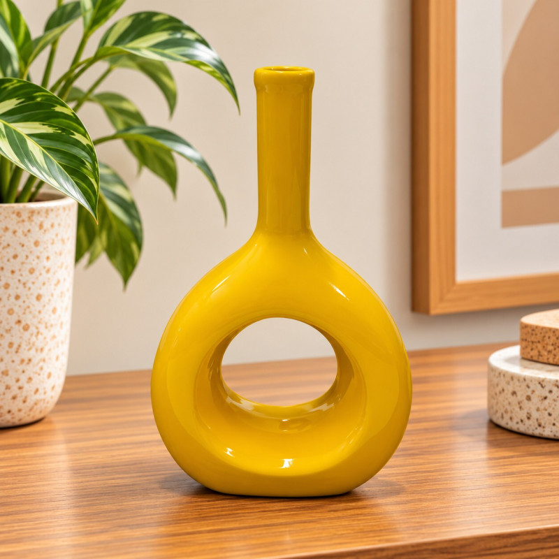 GARRAFA CERAMICA SANTORINI M AMARELO GARRAFA CERAMICA SANTORINI M AMARELO
