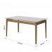MESA IMCAL WIND 1.6 C/ VIDRO RETANGULAR OFF WHITE / CINAMOMO