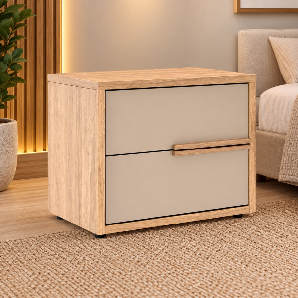 MESA DE CABECEIRA 2G ROBEL CONCEPT PUX PERFIL HANOVER/FENDI LISO