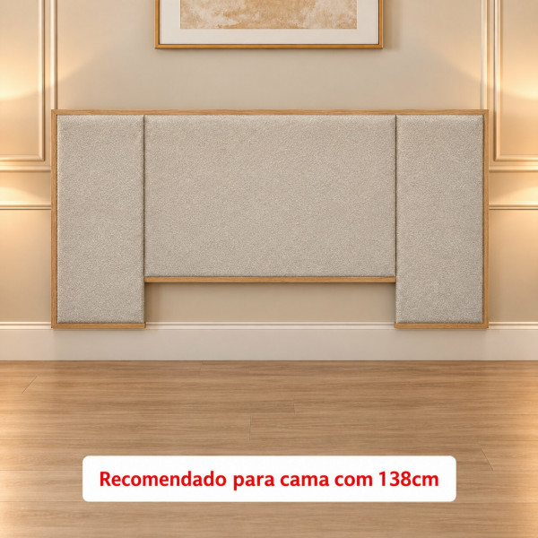 CABECEIRA DE CASAL ROBEL CONCEPT 1.38 C/2 PAINEIS LATERAIS ESTOFADA HANOVER/TEC BUCLE CABECEIRA DE CASAL ROBEL CONCEPT 1.38 C/2 PAINEIS LATERAIS ESTOFADA HANOVER/TEC BUCLE