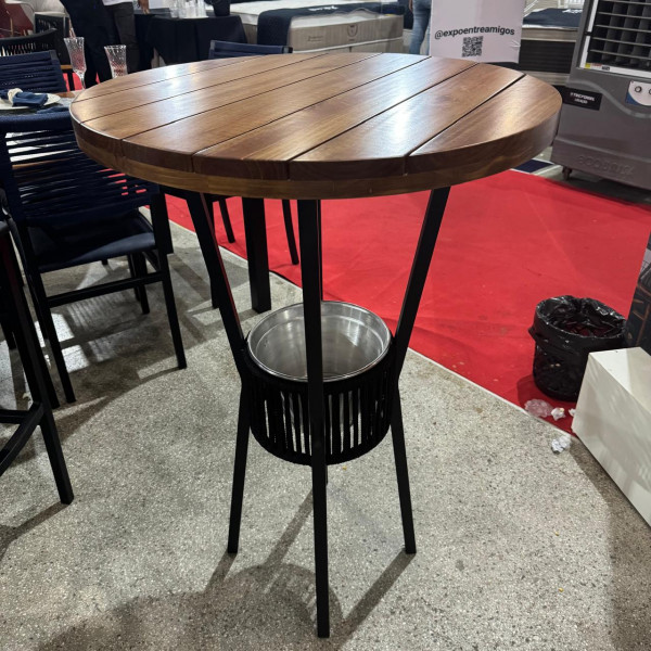 MESA PAONANDA BISTRO BAR C/CORDA RIPADO PRETO FOSCO