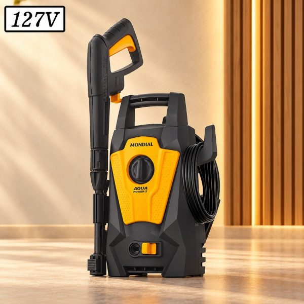 LAVADORA ALTA PRESSAO MONDIAL LAP-01-GY AQUA POWER I 1400W 127V CINZA/AMARELA LAVADORA ALTA PRESSAO MONDIAL LAP-01-GY AQUA POWER I 1400W 127V CINZA/AMARELA