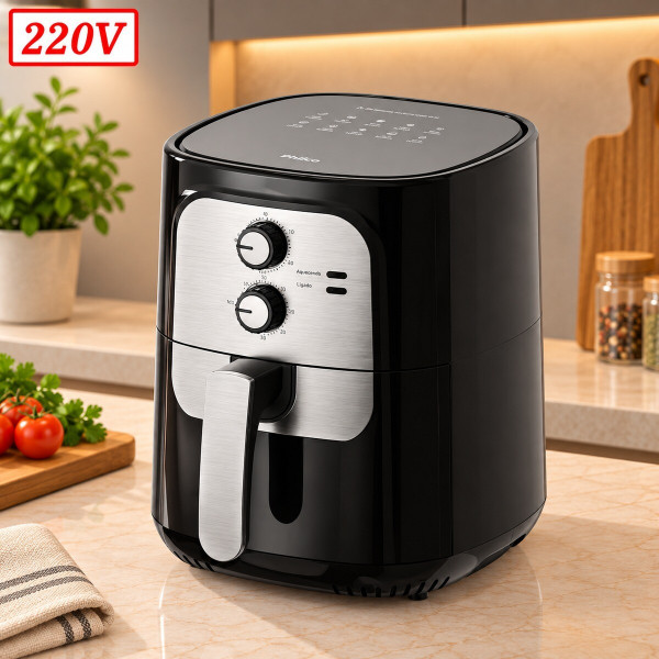 FRITADEIRA 5,5L GAABOR AIR FRYER VINTAGE AF-65M01A 1400W 220V PRETO/PRATA FRITADEIRA 5,5L GAABOR AIR FRYER VINTAGE AF-65M01A 1400W 220V PRETO/PRATA