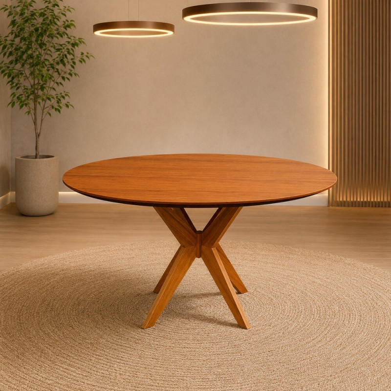 MESA AGN VITORIA REDONDA 90CM TAMPO LAMINADO MADEIRA MESA AGN VITORIA REDONDA 90CM TAMPO LAMINADO MADEIRA