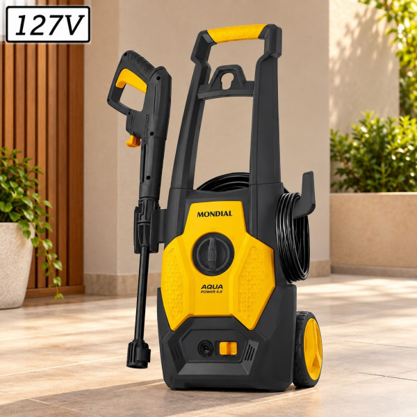LAVADORA ALTA PRESSAO MONDIAL LAP-02-GY AQUA POWER II 1500W 127V CINZA/AMARELA LAVADORA ALTA PRESSAO MONDIAL LAP-02-GY AQUA POWER II 1500W 127V CINZA/AMARELA