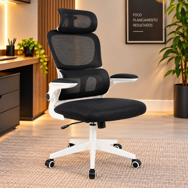 CADEIRA OFFICE MAXPRINT ARANTES PRETO/BRANCO CADEIRA OFFICE MAXPRINT ARANTES PRETO/BRANCO