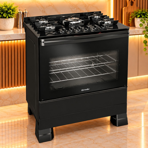 FOGAO 5B MUELLER MFV5BF MESA VIDRO PRETO FOSCO FOGAO 5B MUELLER MFV5BF MESA VIDRO PRETO FOSCO