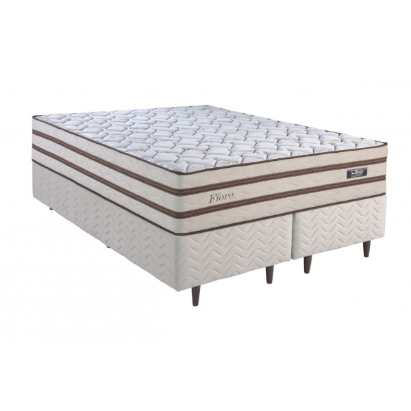 CJ BASE BOX/COLCHAO MOLAS ENSACADAS 158X198X76 DESIGN FIORE BEGE