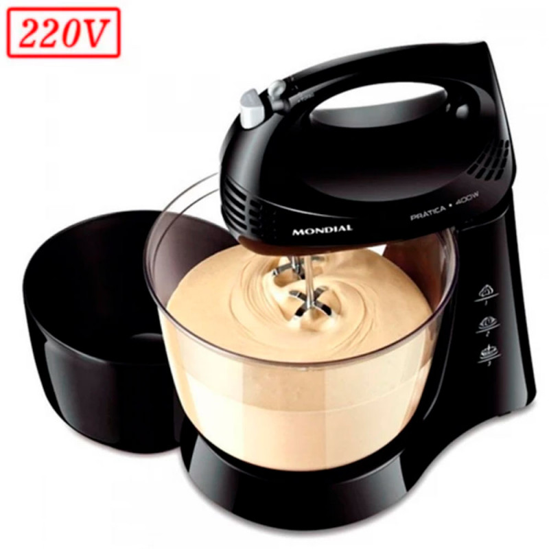 BATEDEIRA MONDIAL B-45-B 2 TIGELAS 3 VEL 400W 220V PRETO BATEDEIRA MONDIAL B-45-B 2 TIGELAS 3 VEL 400W 220V PRETO