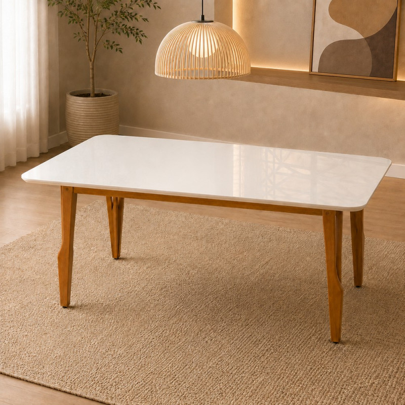 MESA ART ASSENTOS SIENA RETANGULAR 180X90 C/VDO MEL/OFF WHITE MESA ART ASSENTOS SIENA RETANGULAR 180X90 C/VDO MEL/OFF WHITE