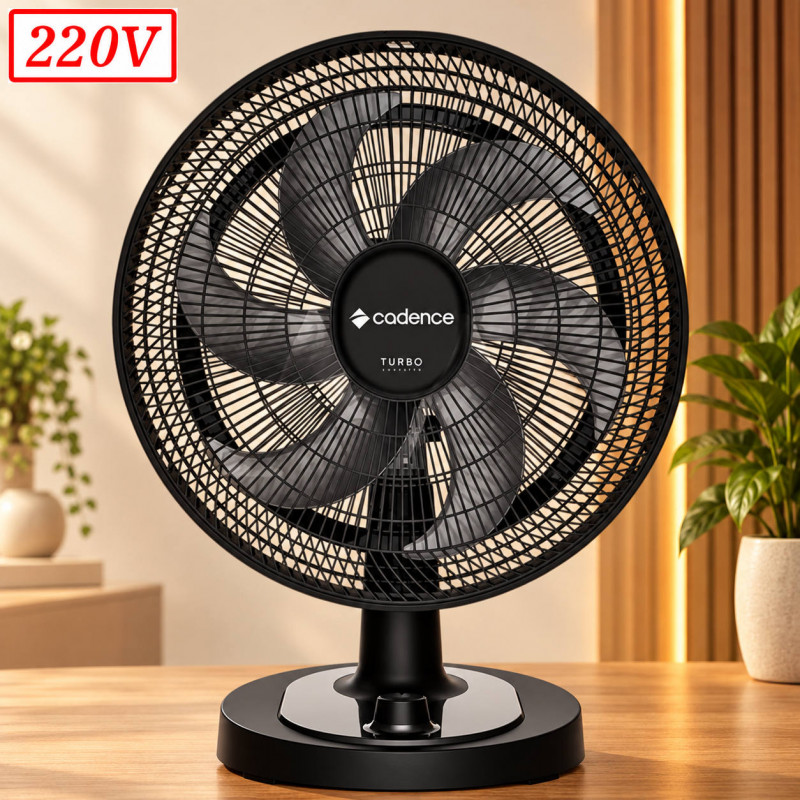 VENTILADOR CADENCE TURBO CONFORTO VTR470 42CM 6 PAS 3 VEL 220V PRETO VENTILADOR CADENCE TURBO CONFORTO VTR470 42CM 6 PAS 3 VEL 220V PRETO