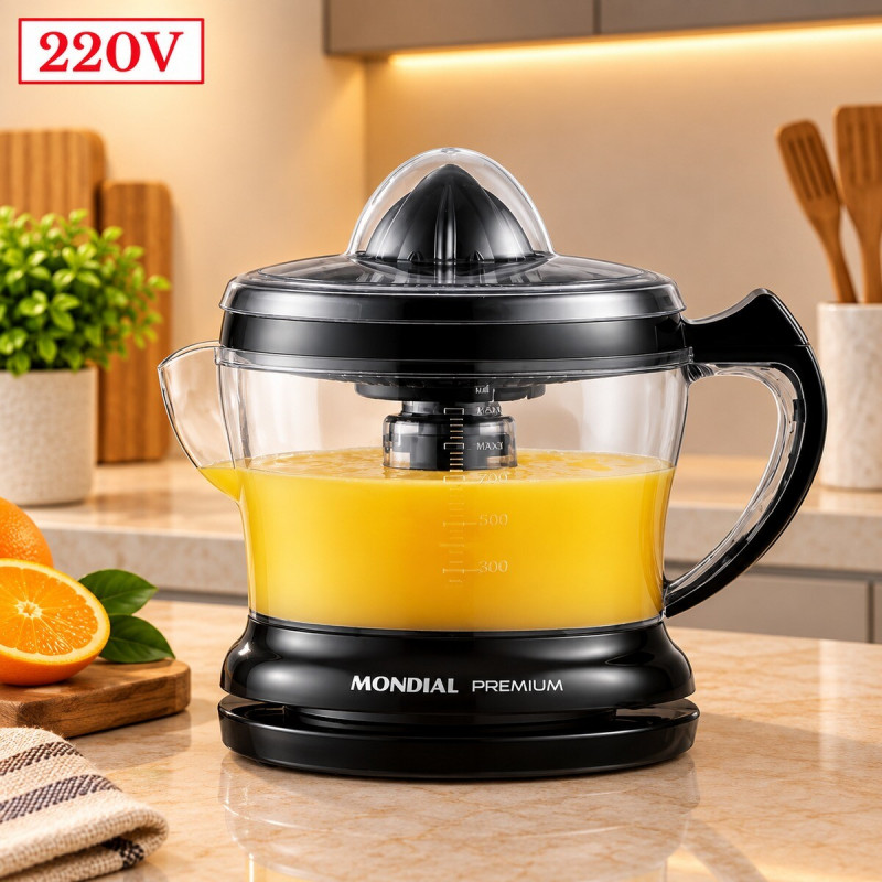 ESPREMEDOR DE FRUTAS MONDIAL PREMIUM E-02 220V PRETO ESPREMEDOR DE FRUTAS MONDIAL PREMIUM E-02 220V PRETO