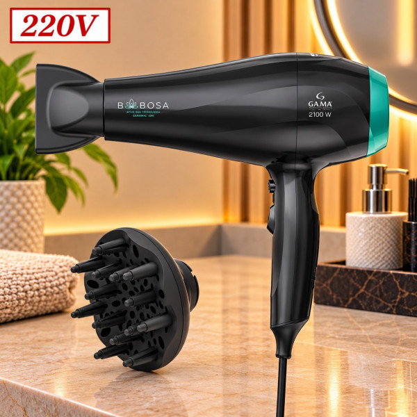 SECADOR DE CABELO GAMA BABOSA CERAMIC ION 2100W 220V SECADOR DE CABELO GAMA BABOSA CERAMIC ION 2100W 220V