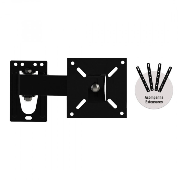 SUPORTE BRASFORMA ARTICULADO P/ TV DE 10'' ATE 60" PRETO SUPORTE BRASFORMA ARTICULADO P/ TV DE 10'' ATE 60" PRETO