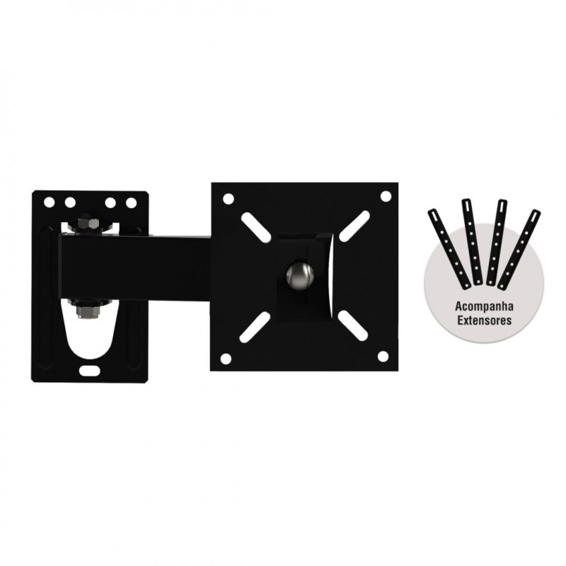 SUPORTE BRASFORMA ARTICULADO P/ TV DE 10'' ATE 60" PRETO SUPORTE BRASFORMA ARTICULADO P/ TV DE 10'' ATE 60" PRETO