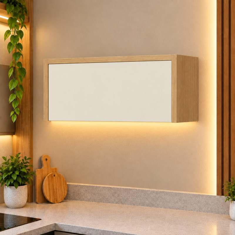 ARMARIO NESHER 1P ABRIR CONDESSA 80CM CARVALHO/GREIGE 500968 ARMARIO NESHER 1P ABRIR CONDESSA 80CM CARVALHO/GREIGE 500968