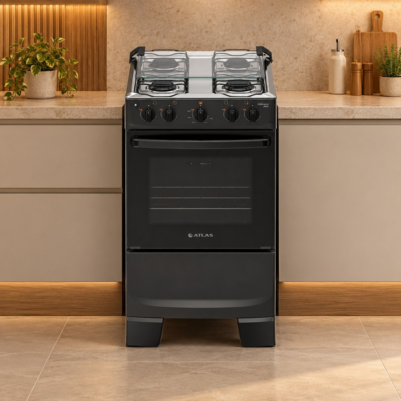 FOGAO 4B ATLAS MONACO PLUS PRETO 25 FOGAO 4B ATLAS MONACO PLUS PRETO 25