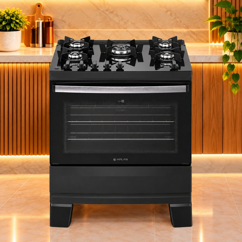 FOGAO 5B ATLAS AGILE UP MESA VIDRO PRETO 25 FOGAO 5B ATLAS AGILE UP MESA VIDRO PRETO 25