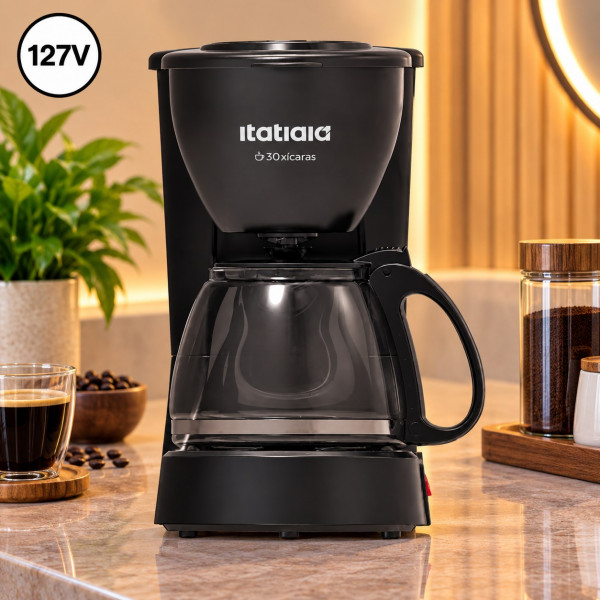 CAFETEIRA ITATIAIA 30 XICARAS 550W 127V PRETA CAFETEIRA ITATIAIA 30 XICARAS 550W 127V PRETA