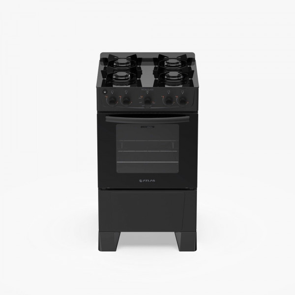 FOGAO 4B ATLAS MILAO GLASS PRETO 25