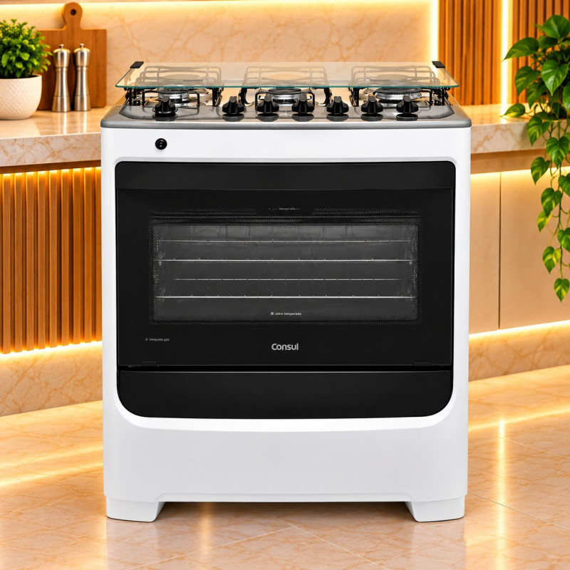 FOGAO 6B CONSUL CFS6NABUNA MESA INOX BRANCO FOGAO 6B CONSUL CFS6NABUNA MESA INOX BRANCO