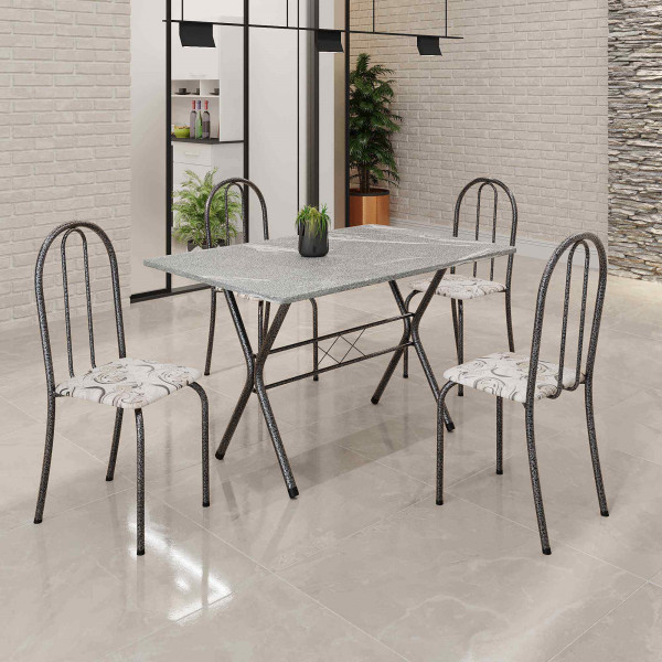 CJ MESA SOMA 4C ANE B061 120X75 RETANGULAR ARABESCO PRATA MARTELADO TOPAZIO