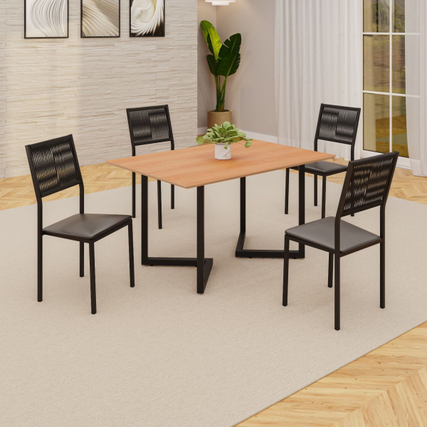 CJ MESA 4C MOVEIS TEIXEIRA MAIA RETANGULAR 120X90 PRETO C/CORDA NAUTICA / PRETO FOSCO PROA CJ MESA 4C MOVEIS TEIXEIRA MAIA RETANGULAR 120X90 PRETO C/CORDA NAUTICA / PRETO FOSCO PROA