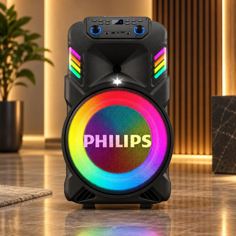 CAIXA DE SOM PHILIPS AMPLIFICADORA TAX200T TROLLEY C/FM 650 WATS