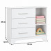 COMODA 3G 1P. ABRIR LISA PEROBA POPY RETRO BRANCO BRILHO